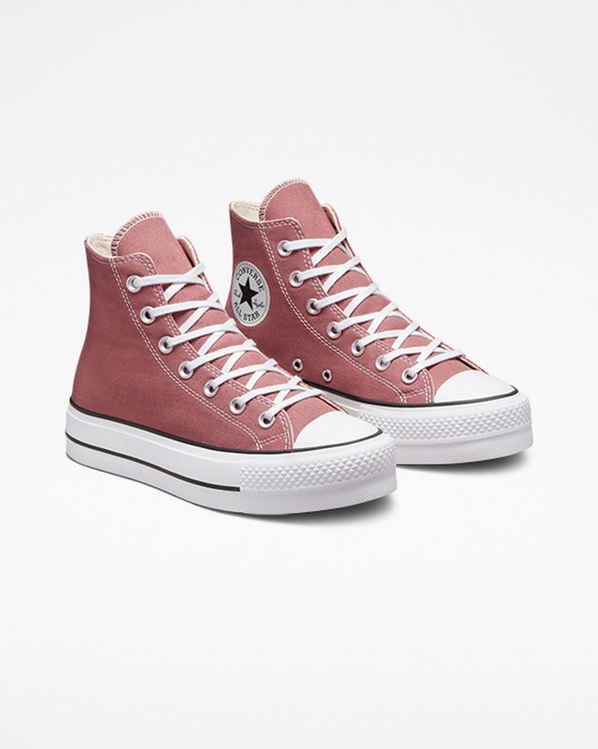 Women's Converse Chuck Taylor All Star Lift Seasonal Color High Top Platform Shoes Pink / Black / White | AU 35984V